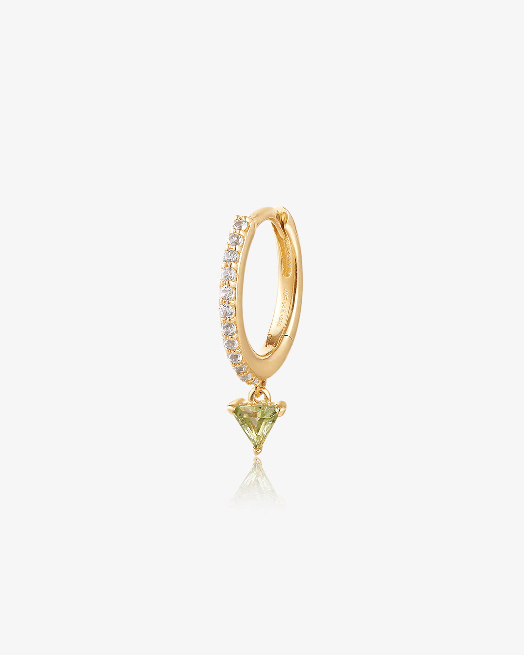 PERI | Peridot and White Sapphire Huggie Hoop