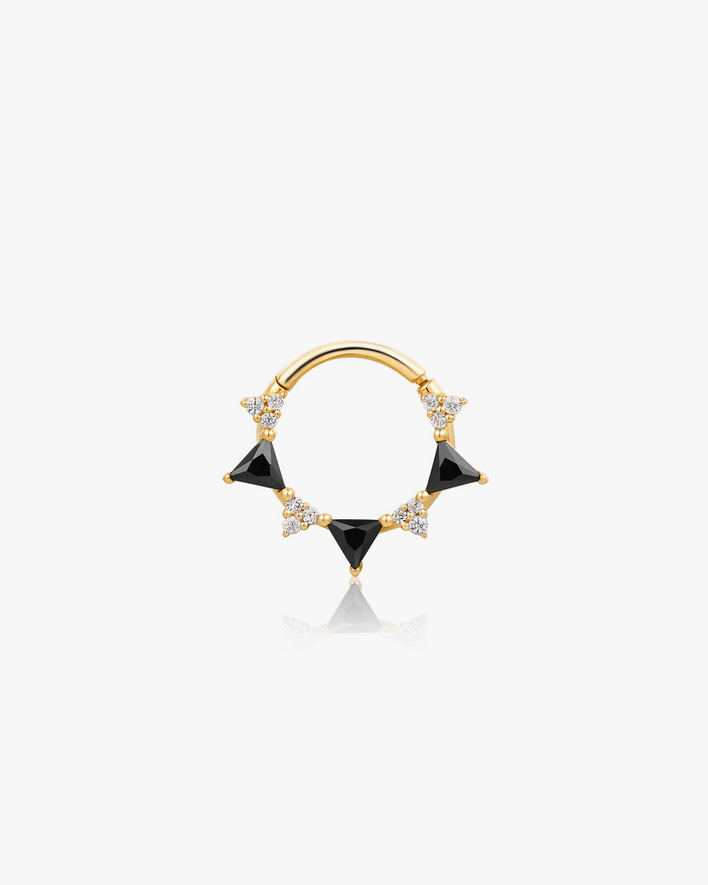 TESSA | Black Spinel and White Sapphire Clicker Hoop