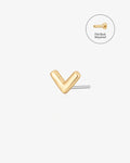 VICTORIA | Gold Wishbone Threadless Flatback Earring