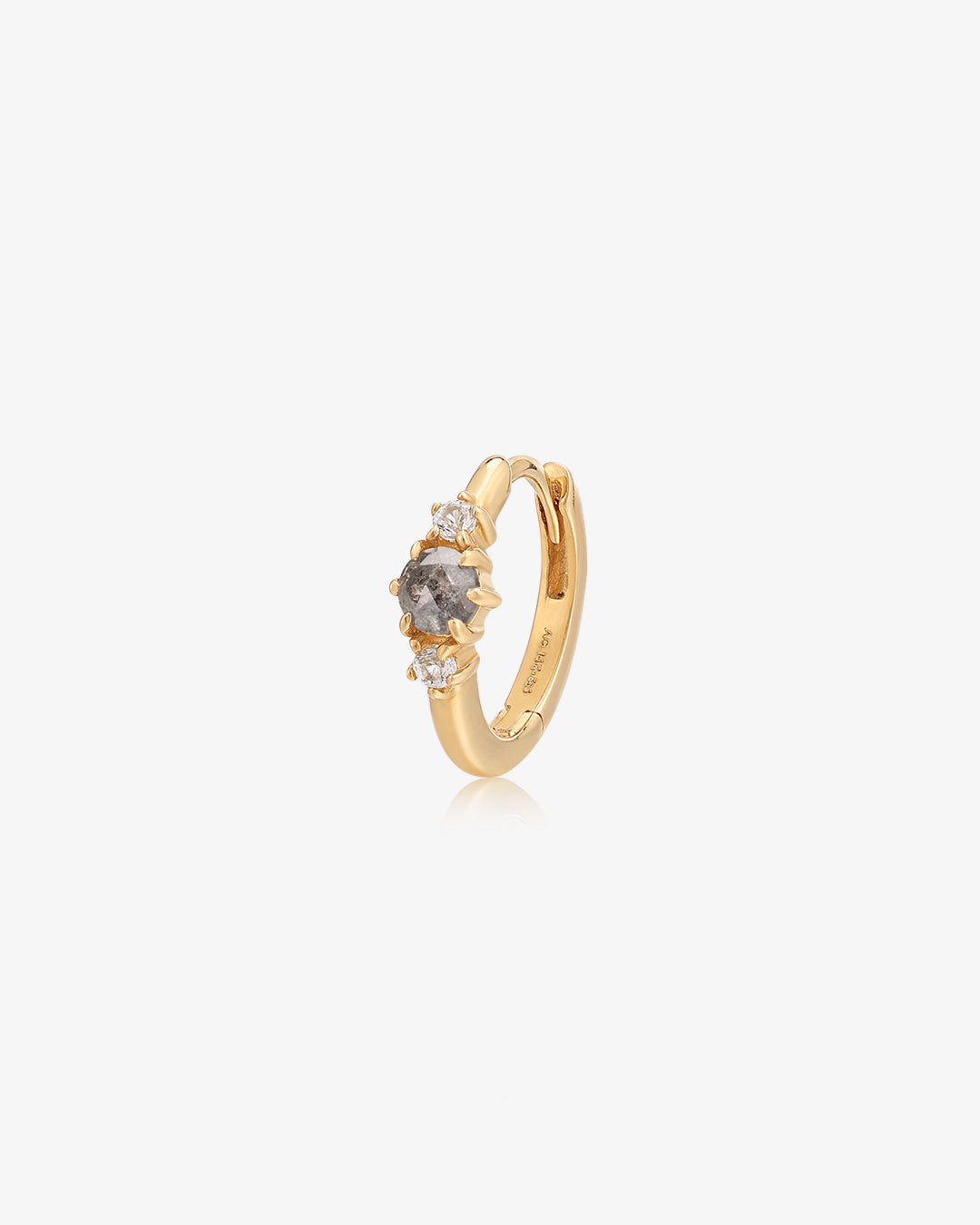 CHANI | Grey Diamond and White Sapphire Huggie Hoop