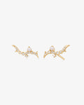 KAIA | Pearl and White Sapphire Climber Studs