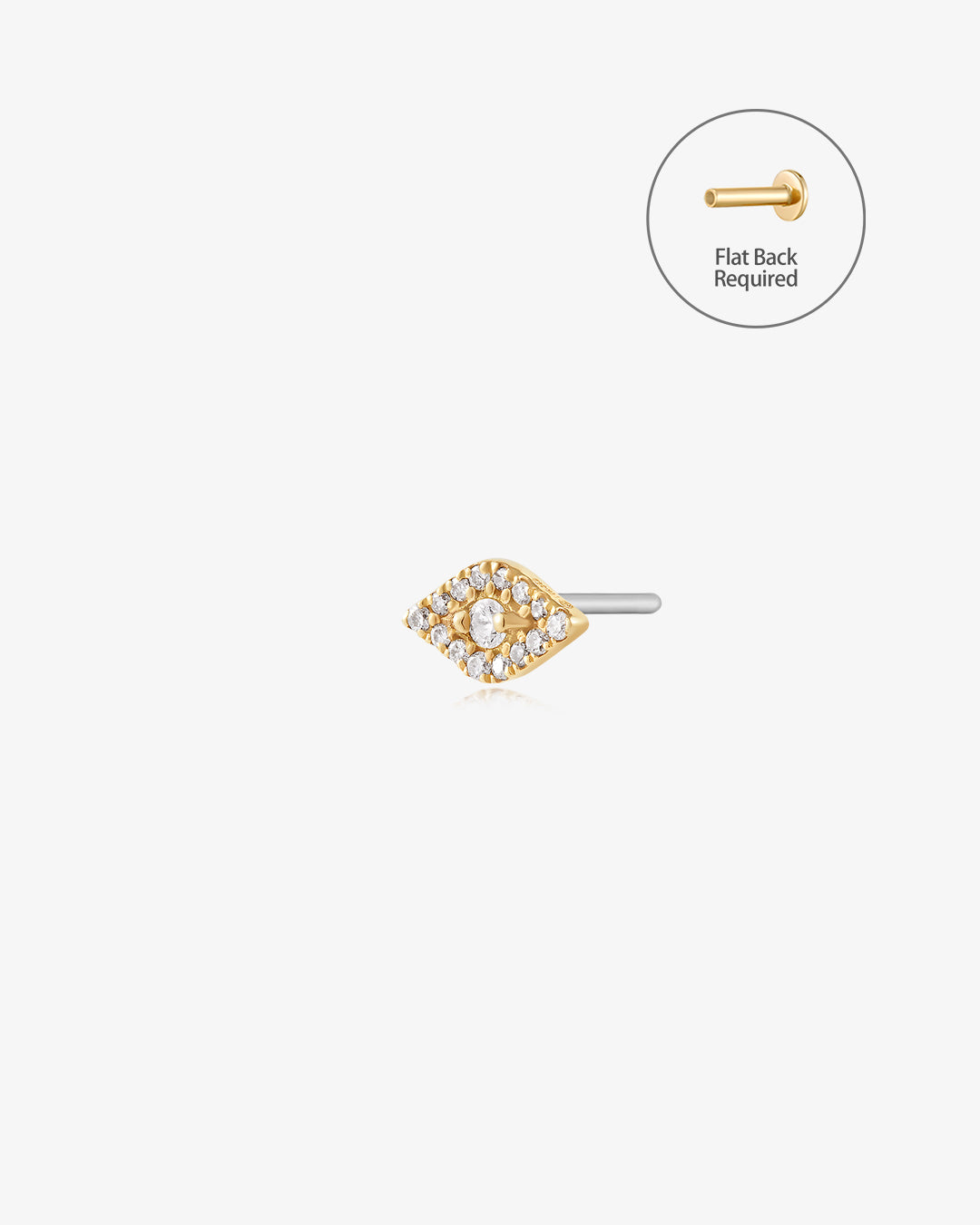 SKYLAR | Diamond Evil Eye Threadless Flatback Earring