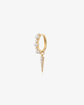 KAMRYN | Pearl Huggie with Lab Grown Diamond Charm