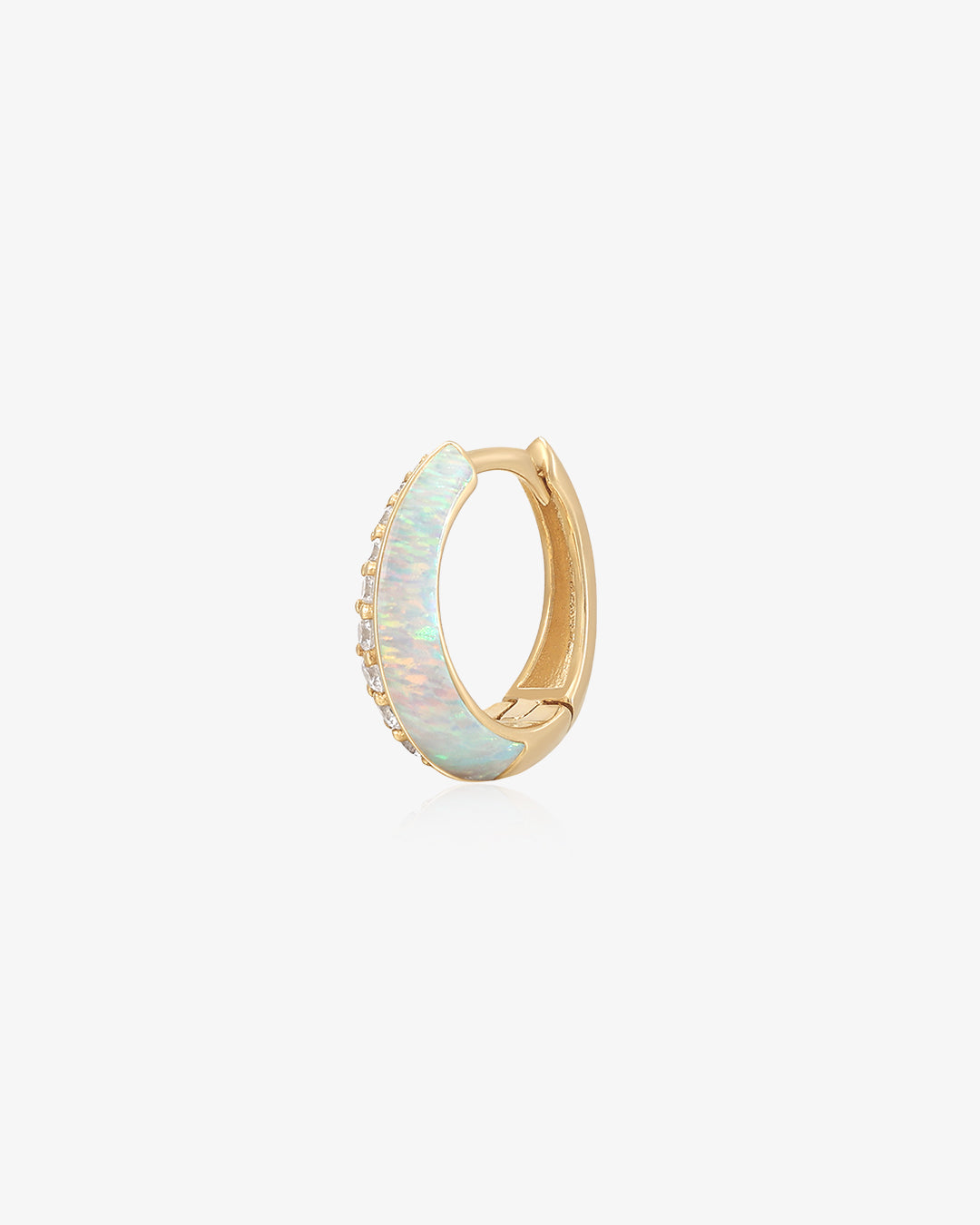 TINA | Opal and Lab Grown Diamond Huggie