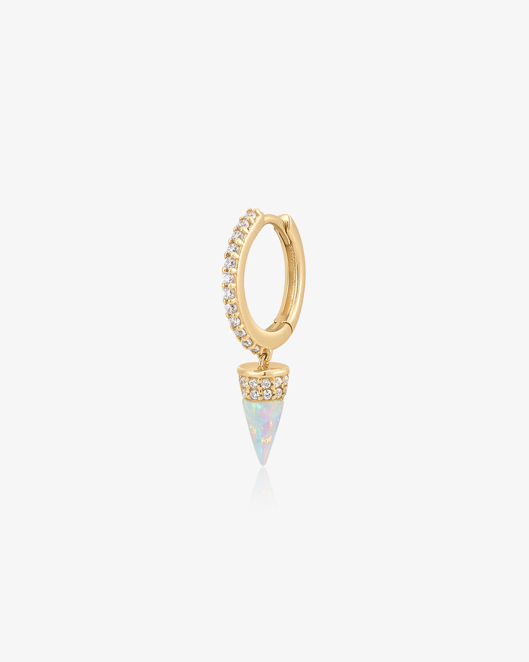 JANIS | Opal and Lab Grown Diamond Drop Huggie