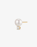 NUA | Pearl with Lab Grown Diamond Accent Single Stud Earring