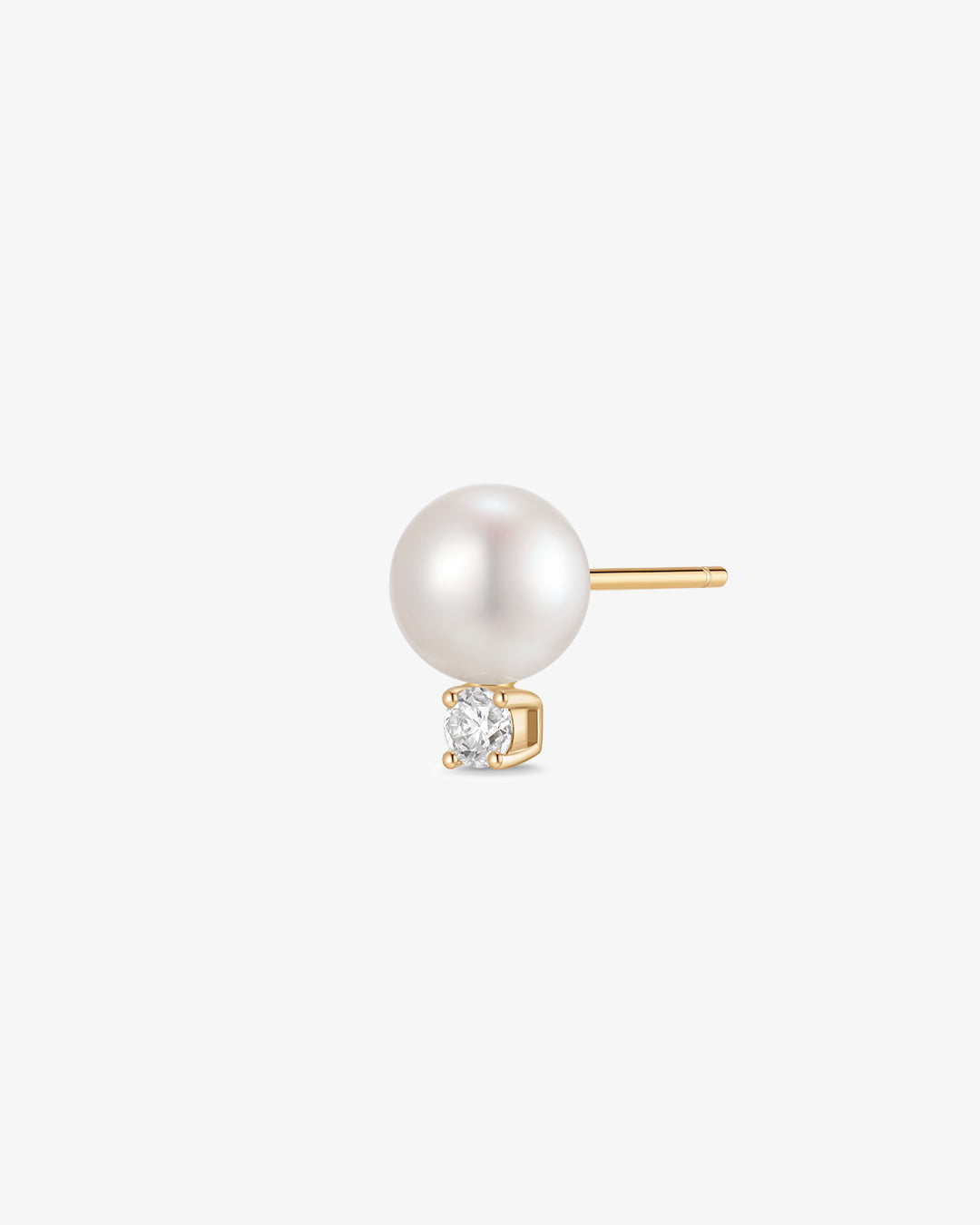 NUA | Pearl with Lab Grown Diamond Accent Single Stud Earring