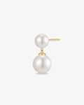 PERLINA | Double Pearl Drop Single Stud Earring