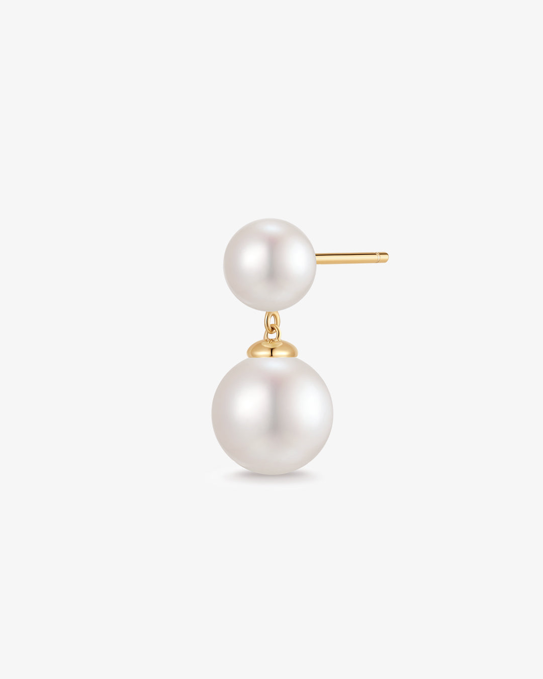 PERLINA | Double Pearl Drop Single Stud Earring