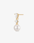 MAISON | Pearl and Lab Grown Diamond Dangling Single Stud Earring