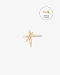 STAR | Single Diamond Starburst Threadless Flatback Earring