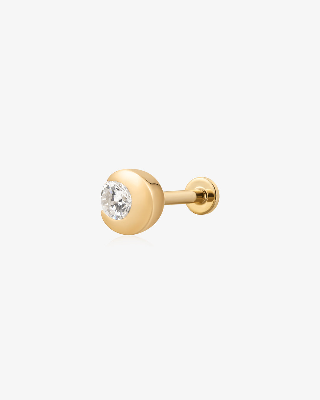 ZINNIA | Bezel Half Moon Lab Grown Diamond Threaded with Flatback