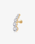 Graduated Lab Grown Diamond Curve Flatback Stud