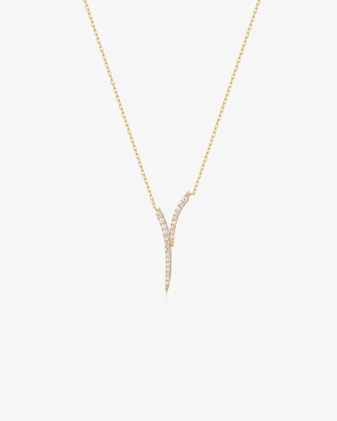 ROZ | White Sapphire Plunge Necklace