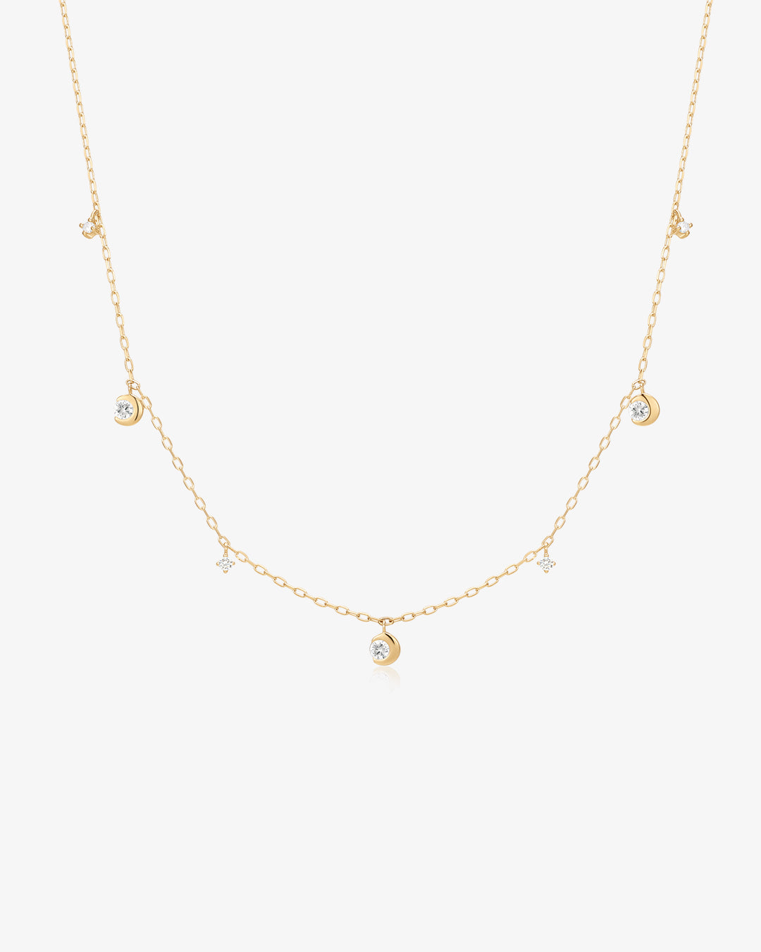 SOLARA | Bezel Half Moon Lab Grown Diamond Necklace