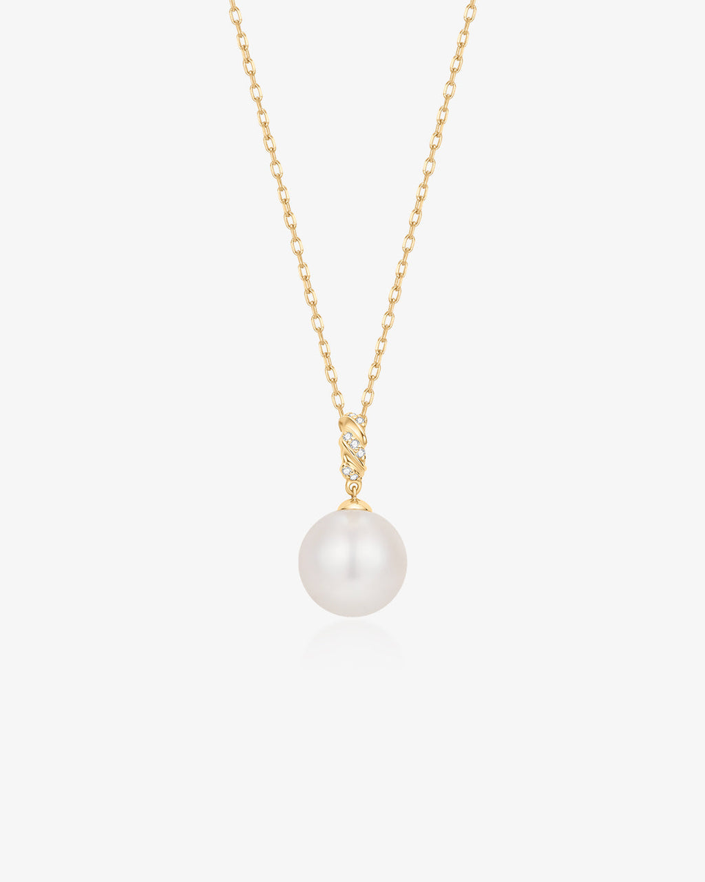 KALINDA | Pearl Necklace with Lab Grown Diamond Accent