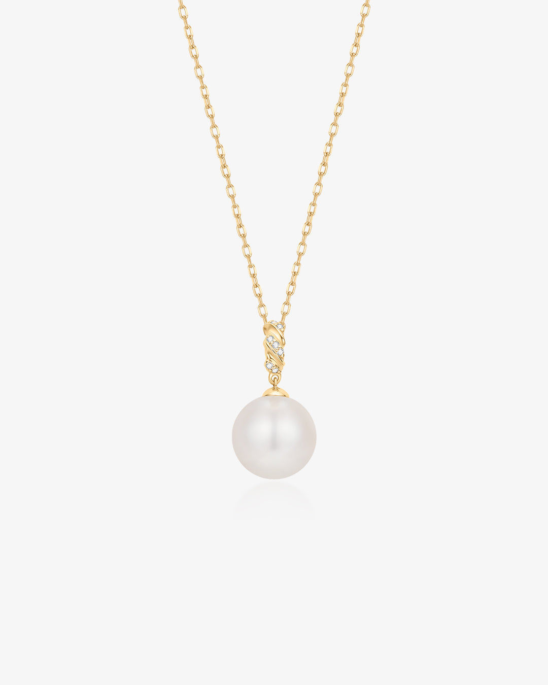 KALINDA | Pearl Necklace with Lab Grown Diamond Accent