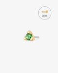 PAZ | Tsavorite Pyramid Threadless Flatback Earring