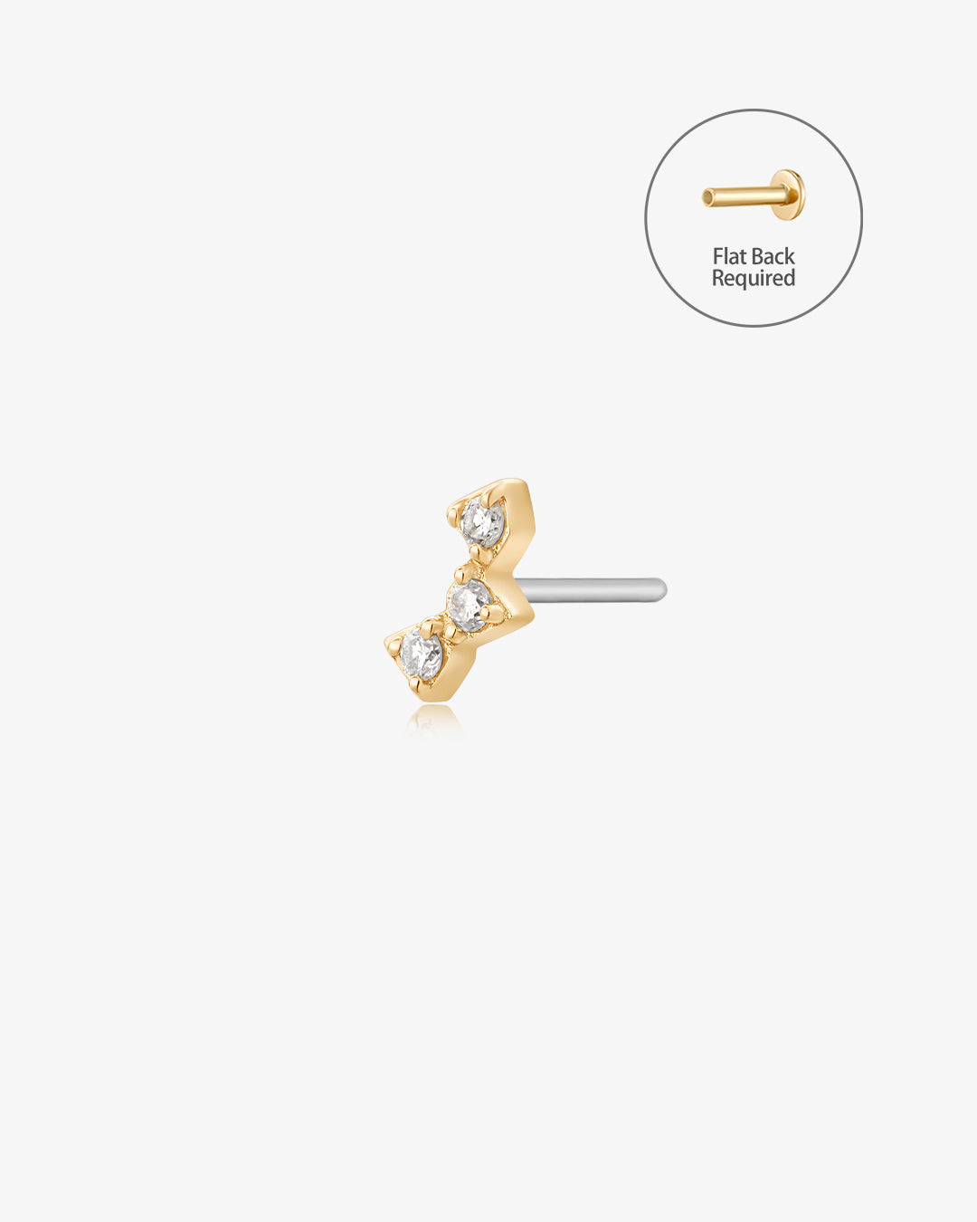 MILA | Lab Grown Diamond Threadless Flatback Earring