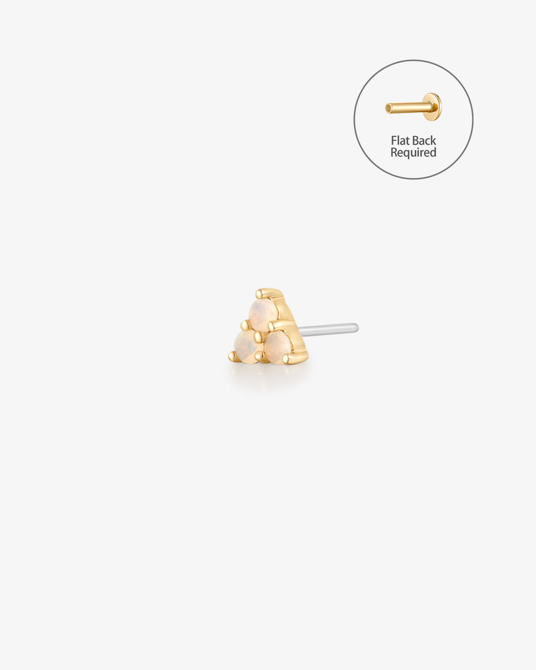 DAHLIA | Tri-Opal Threadless Flatback Earring