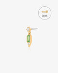 VESPER | Tsavorite and Lab Grown Diamond Threadless Flatback Earring