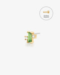 WREN | Tsavorite and Lab Grown Diamond Threadless Flatback Earring