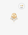 ROSE | Triple Lab Grown Diamond Threadless Flatback Earring