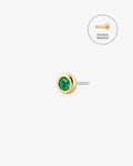 SHALOM | Lab Grown Emerald Threadless Flatback Earring
