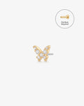 BELLATRIX | Lab Grown Diamond Butterfly Threadless Flatback Earring