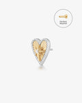PETUNIA | Lab Grown Diamond Fluted Heart Threadless Flatback Earring