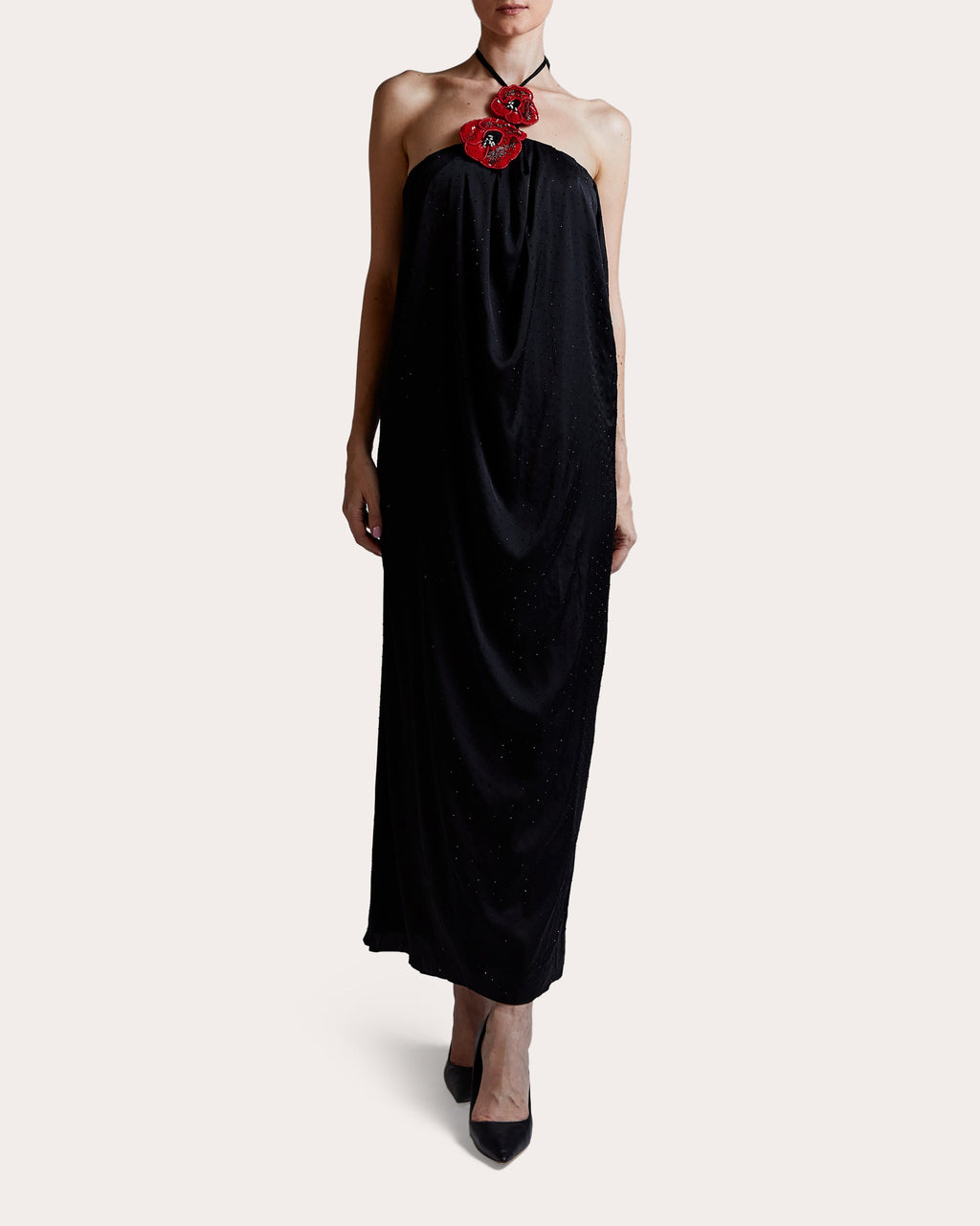 Poppy Crystal-Embellished Silk Midi Dress