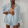 Airy Cotton Curved Hem Long Sleeve Boxer Set