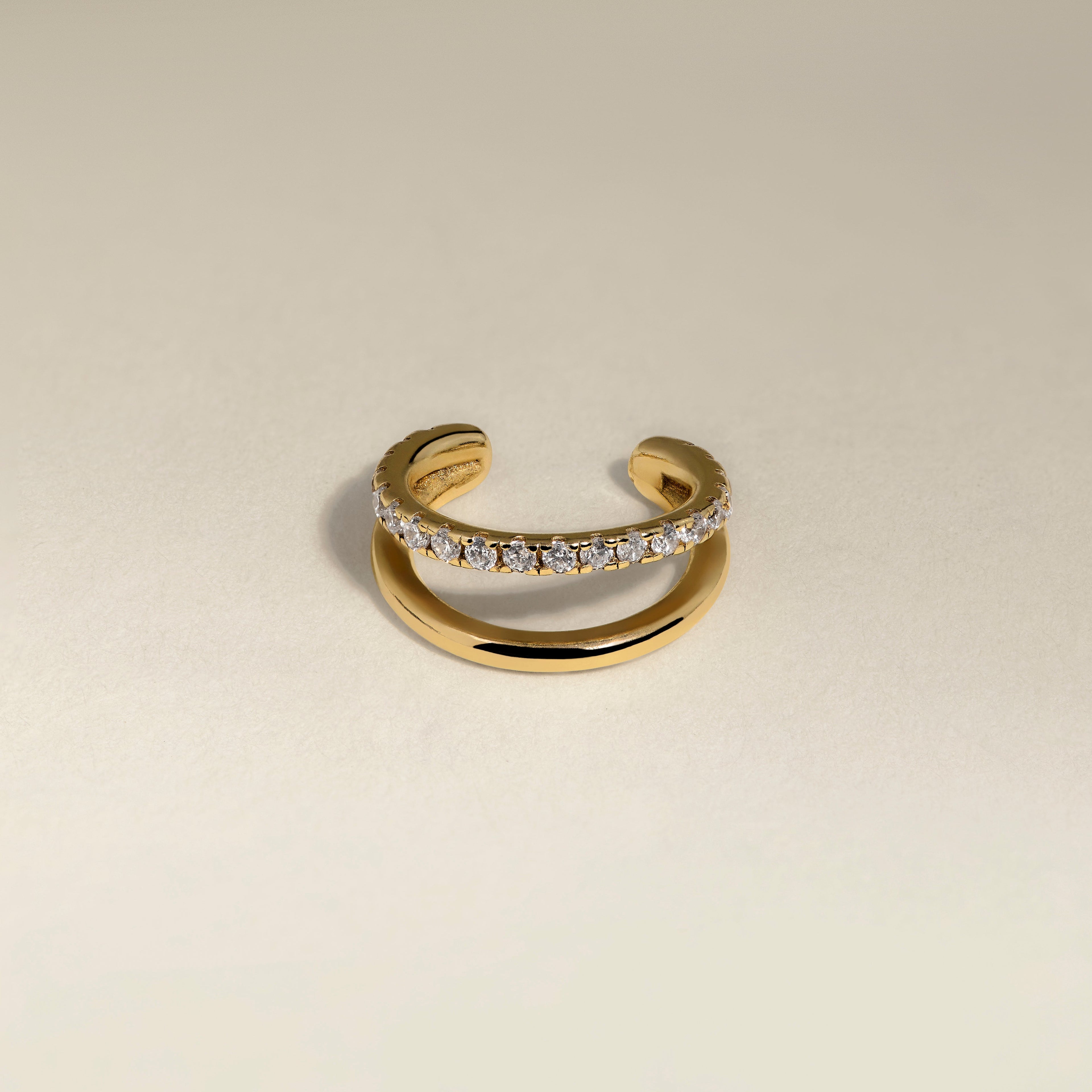 Illusion Crystal Ear Cuff in Gold