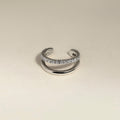 Illusion Crystal Ear Cuff in Silver