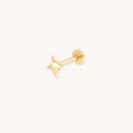 Cosmic Star Piercing Stud in Solid Gold