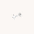 Cosmic Star Piercing Stud in Solid White Gold