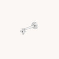 Cosmic Star Crystal Piercing Stud in Solid White Gold