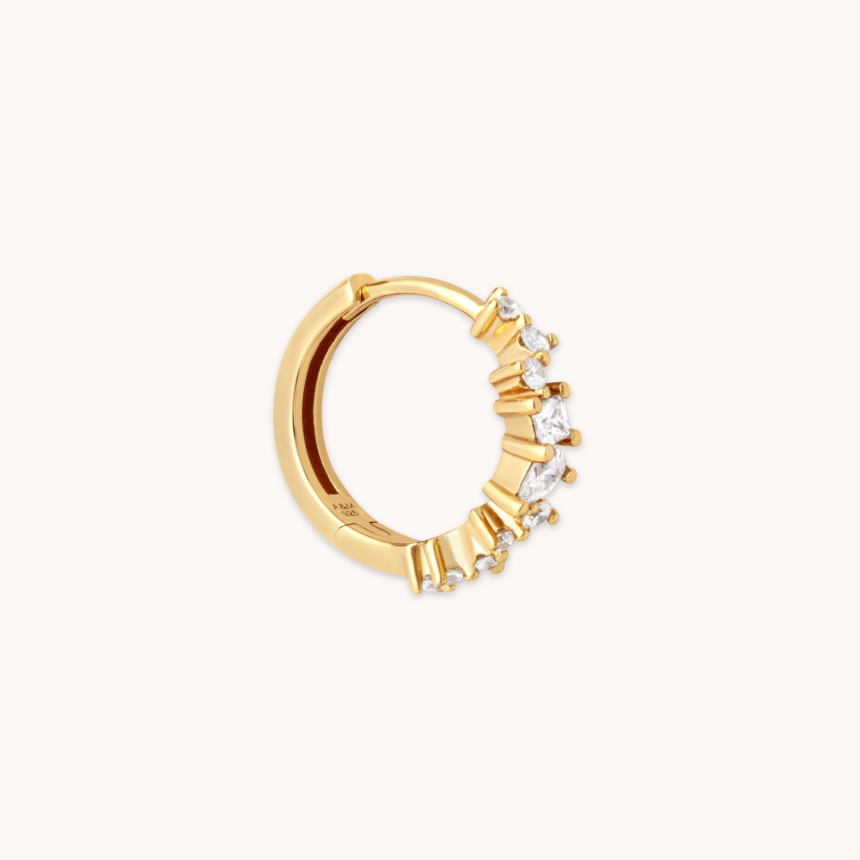 Celestial Crystal 11.5mm Hoop in Gold