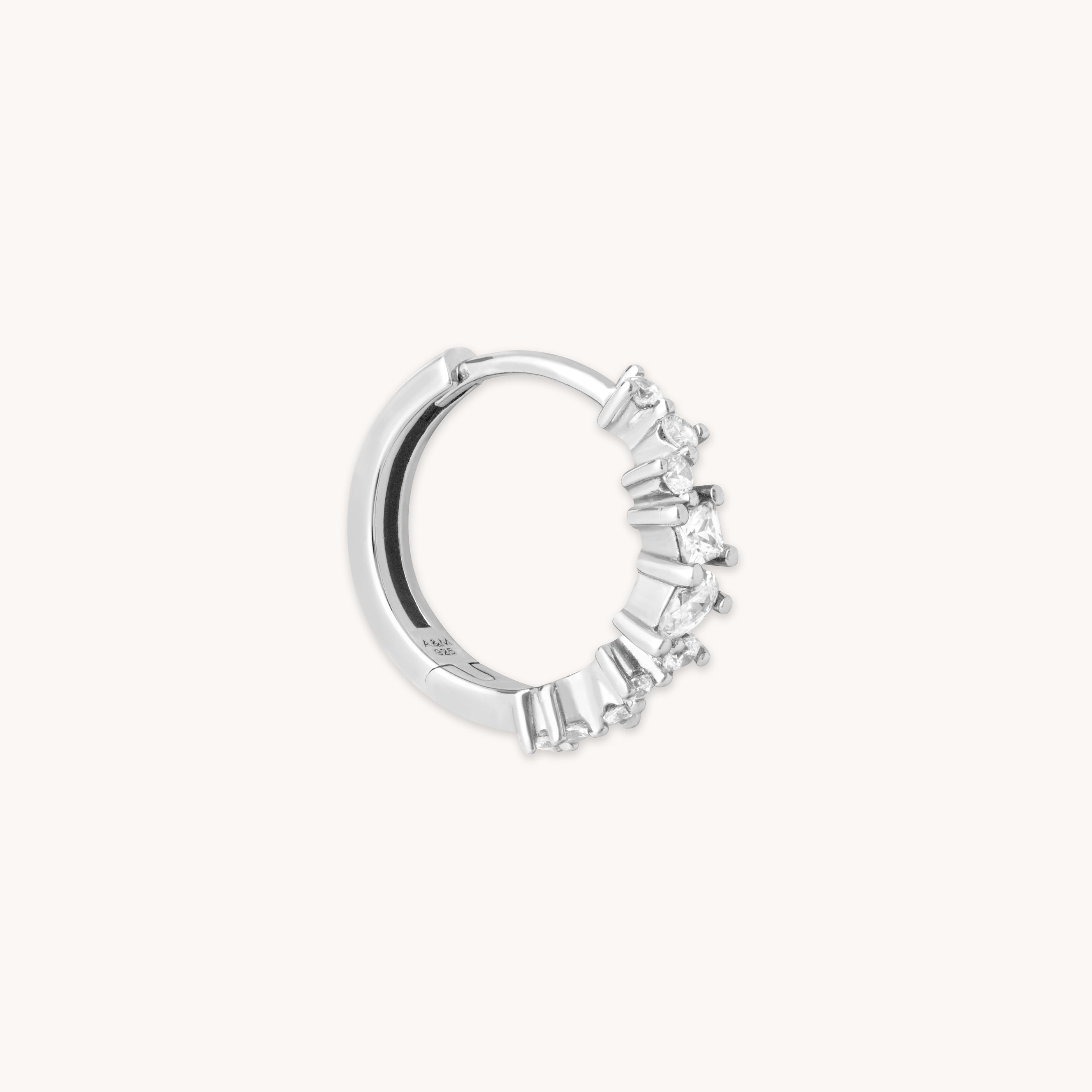 Celestial Crystal 11.5mm Hoop in Silver