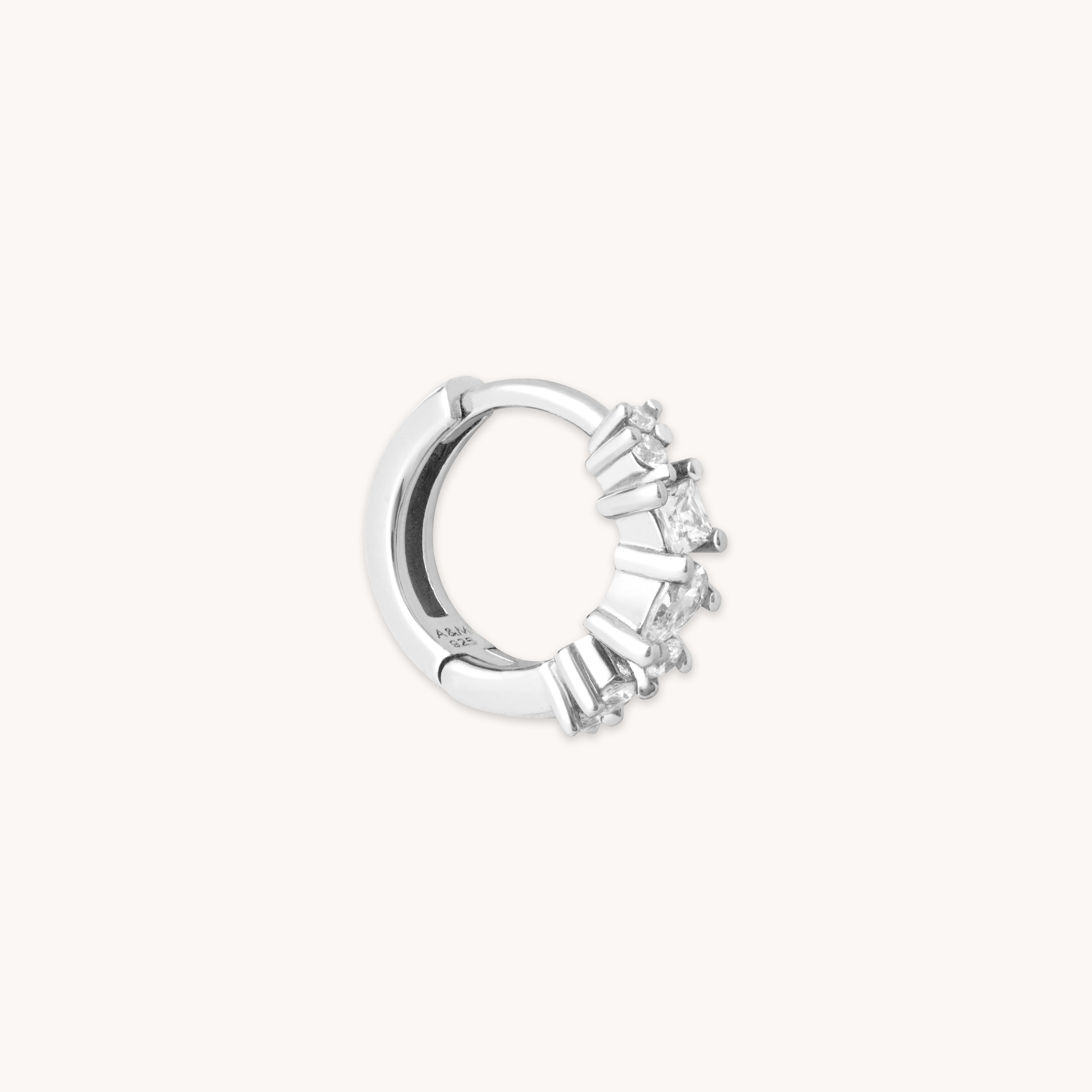 Celestial Crystal 8mm Hoop in Silver