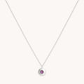 February Amethyst Birthstone Necklace in Solid White Gold