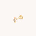Topaz Beaded Triple Piercing Stud in Solid Gold