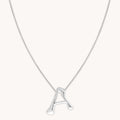 A Initial Bold Pendant Necklace in Silver