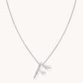 F Initial Bold Pendant Necklace in Silver