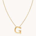 G Initial Bold Pendant Necklace in Gold