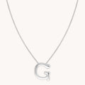 G Initial Bold Pendant Necklace in Silver