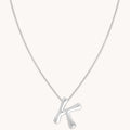 K Initial Bold Pendant Necklace in Silver