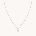 A Initial Pavé Pendant Necklace in Silver