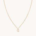 G Initial Pavé Pendant Necklace in Gold