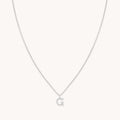 G Initial Pavé Pendant Necklace in Silver